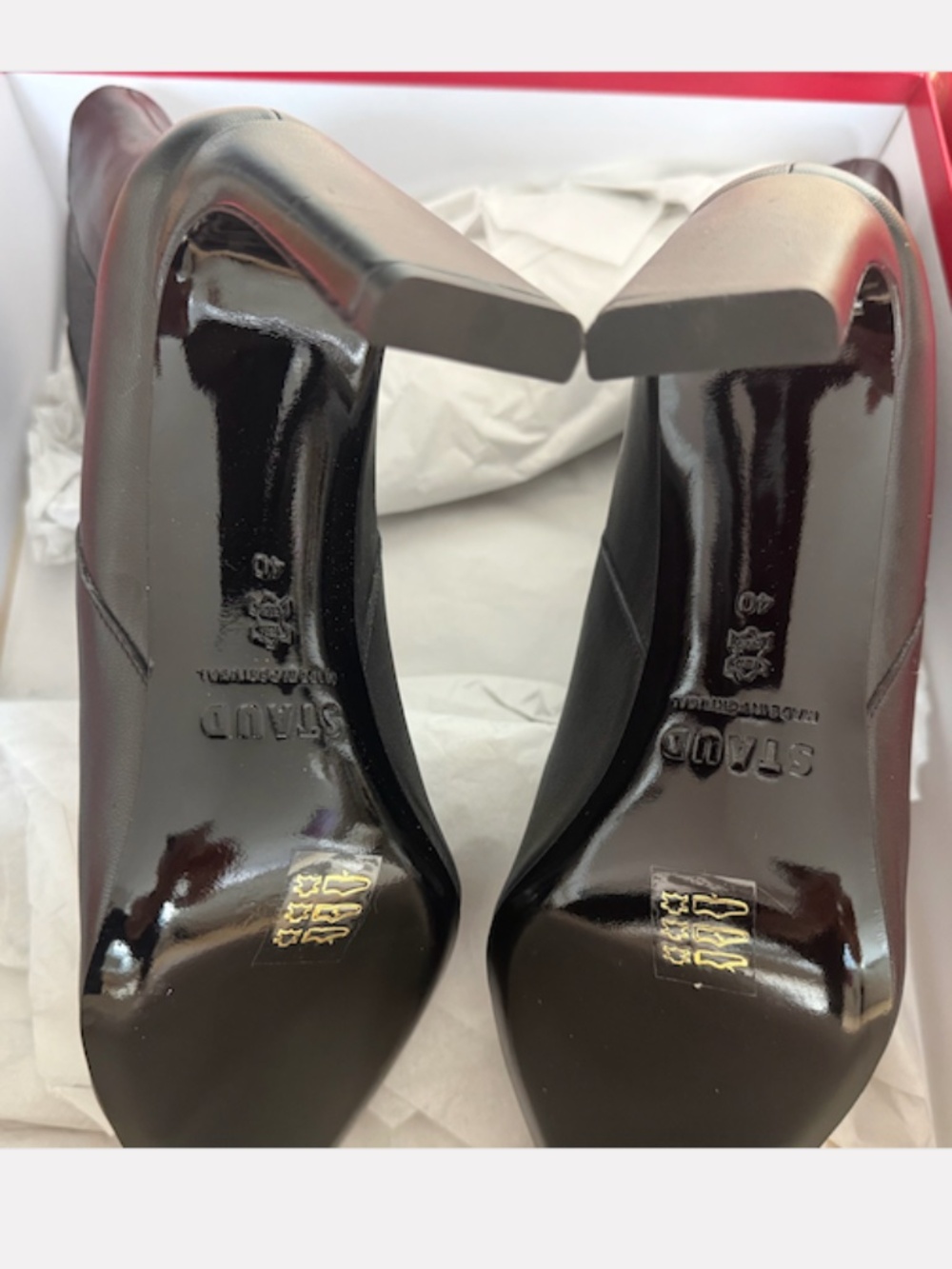 NIB STAUD “Wally” High Heel Ankle Boot in Black Leather - Size 40 / W’s10 - Picture 8 of 13
